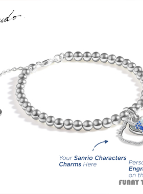 香港代购Crudo Leather HelloKitty水晶纯银情侣手绳 KT手链礼物