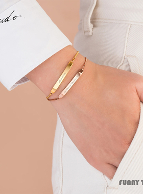 香港Crudo Leather 轻奢小众金属手链情侣手绳男女生日礼物可刻字