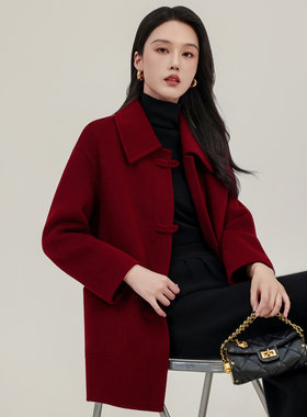 高端妈妈装显瘦双面羊毛大衣毛呢外套女款2026冬季新款中长款呢子