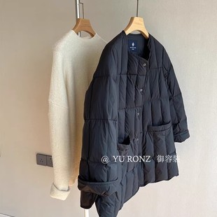 深圳南油女装 渠道货轻奢定制无标斗篷宽松90白鹅绒轻薄羽绒外套