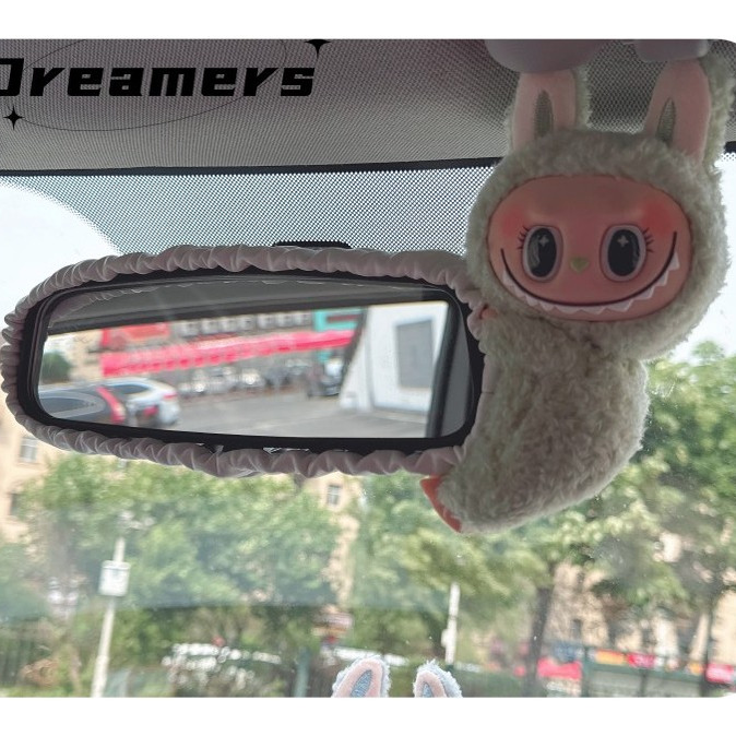 拉布布玩偶青提果果绿色汽车后视镜套倒车镜观后镜套车内装饰个性