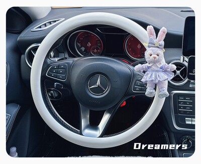 汽车把套可爱礼服周年星黛露卡通高级白色方向盘套女生StellaLou