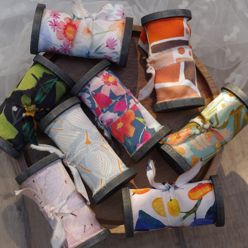 福2呆22姆米真丝印花丝带手工diy