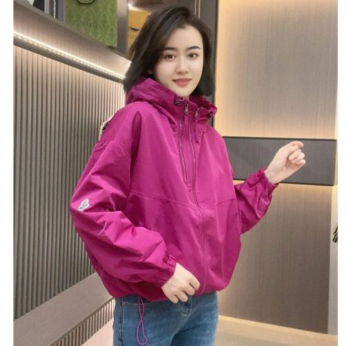 双拉链连帽外套女小个子2025年春季新款休闲夹克短款冲锋衣上衣