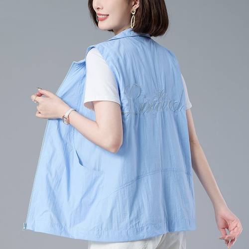 女士马甲女夏薄款2024夏季防晒中年妈妈背心外搭洋气时尚减龄马夹
