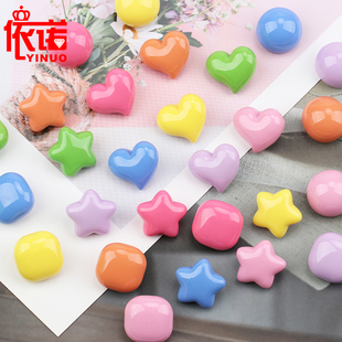 树脂可爱彩色纽扣女儿童卡通百搭衣服外套毛衣爱心方形圆形装饰扣
