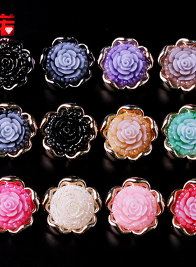 钮扣睡衣女上衣外套风衣棉袄毛衣开衫毛呢玫瑰花朵粉色纽扣扣子