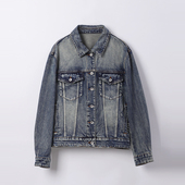 短款 INS博主款 男友风复古时髦兰双口袋荃棉阔版 牛仔外套女