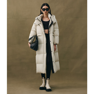 2025冬季新款简约大气高端鹅绒服 加长加厚长款鹅绒羽绒服女外套