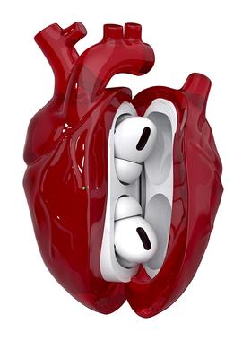 808FC液态硅胶保护套心脏耳机壳适用苹果Airpods pro1/2 AirPods3透明防摔一代二代2023款C口