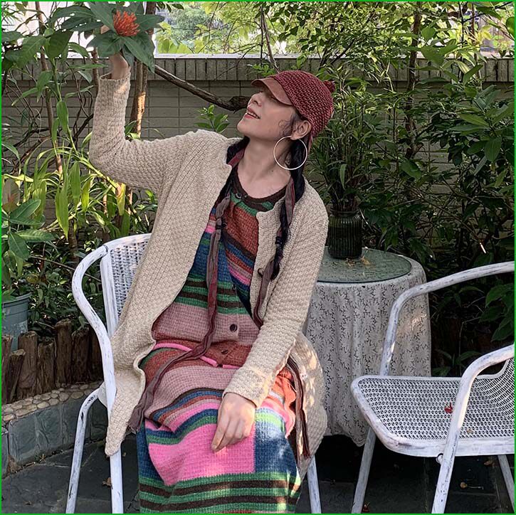 一介布衣*闲云野鹤文艺百搭混纺毛线花样编织无扣开衫毛衣特价