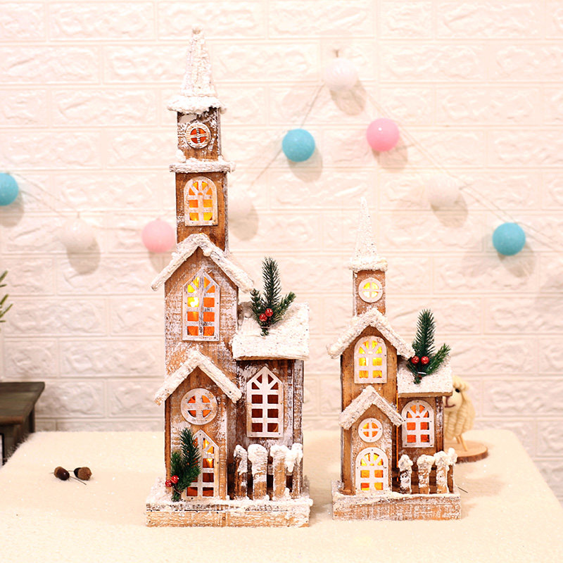 圣诞节装饰品 木质房子带灯橱窗场景圣诞木屋布置雪景小房子城堡|ruв категории фестиваль товаров/подарок, рождественских товаров/подарок/украшения, рождественские подарки - от Buy2taobao.com для оказания профессиональной услуги покупки агента Taobao