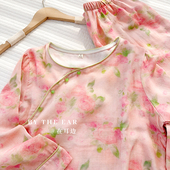 睡衣套装 花影梦境春夏竹纤维棉轻薄家居服新中式 国风竹棉长袖