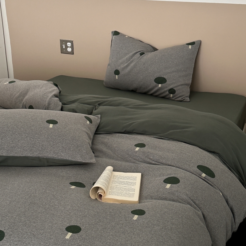 小蘑菇四件套A类色织提花复古