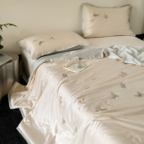 兰精天丝凉感夏季蝴蝶刺绣夏凉被