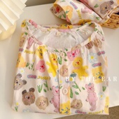 女士睡衣套装 在耳边｜春秋纯棉长袖 长裤 卡通涂鸦宽松家居服可外穿