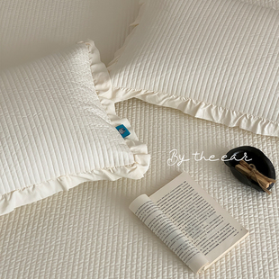 在耳边春夏天丝凉感绗缝床笠床罩简约马卡龙色夹棉席梦思保护罩