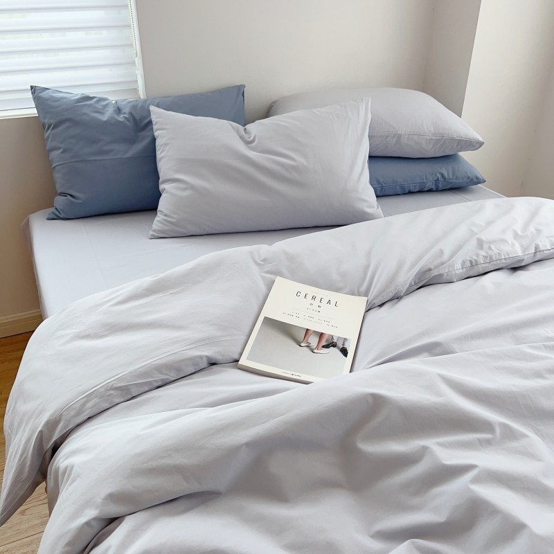 纯色水洗棉四件套简约ins纯棉被套床上用品宿舍三件套单人1.5床单,床上用品,床品套件/四件套/多件套,淘宝优惠券,粉丝福利购,淘宝优惠卷