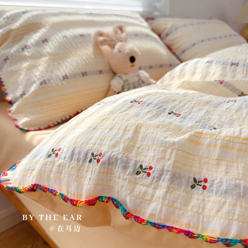 可爱樱桃全棉水洗棉四件套