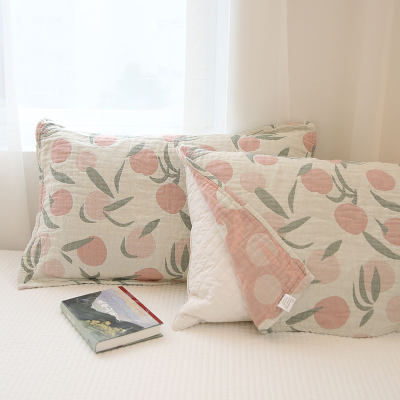 在耳边简约日系纯棉五层枕巾