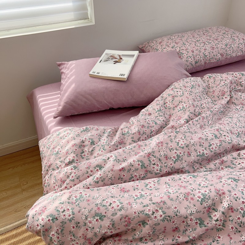 小清新纯棉小碎花四件套少女心