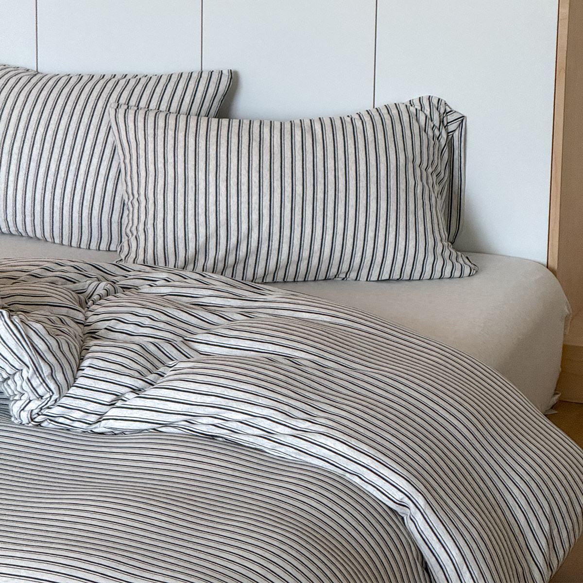 在耳边简约黑白条纹A类色织全棉针织棉四件套诧寂风纯棉床上用品