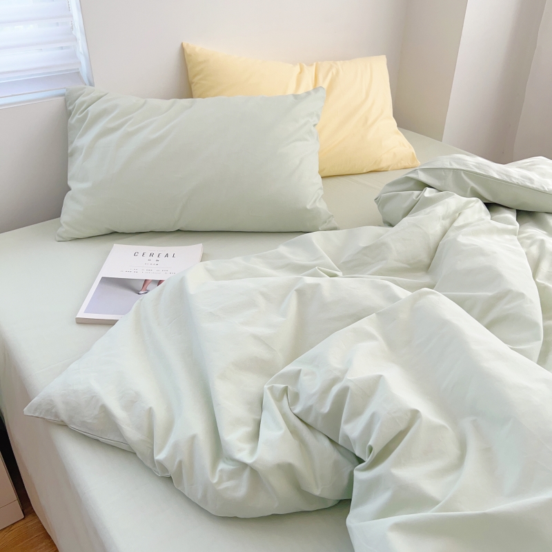 小清新绿四件套水洗棉北欧风