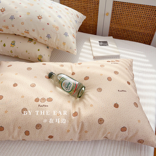 A类全棉双层纱婴儿棉枕套单个小碎花卡通可爱柔软透气纯棉枕头套