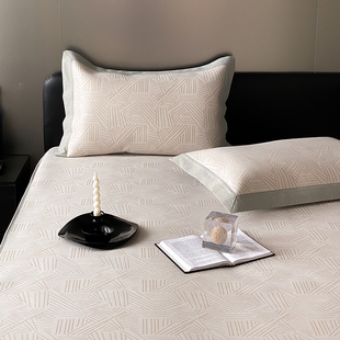 简约北欧风轻奢夏季 冰丝凉席三件套凉感可折叠可水洗空调软席