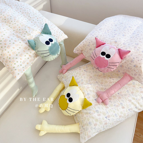 可爱卡通全棉双层纱枕头枕芯