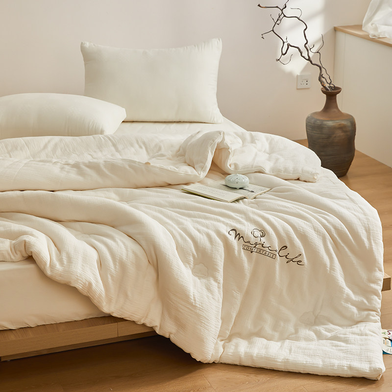 在耳边简约纯色全棉新疆长绒棉冬季保暖被芯纯棉双层纱冬被春秋被,床上用品,化纤被,淘宝优惠券,粉丝福利购,淘宝优惠卷