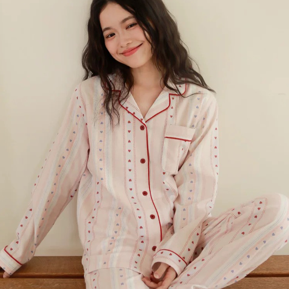 秋冬新款全棉磨毛家居服套装