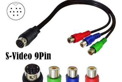 9PIN S-Video to 3RCA RGB TV Cable MINI DIN9Pin转3RCA 母音视