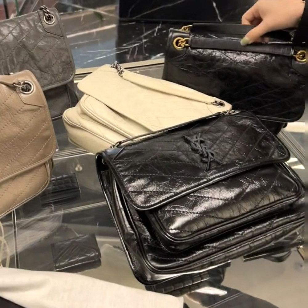 杨树林正品真皮链条邮差包