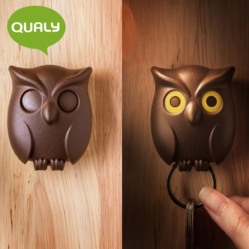 泰国Qualy玄关门口猫头鹰磁铁钥匙扣挂钩 创意免打孔墙壁装饰粘钩在类目 收纳整理, 家庭整理用具, 挂钩/粘钩中 - 来自Buy2taobao.com提供专业的淘宝代购服务