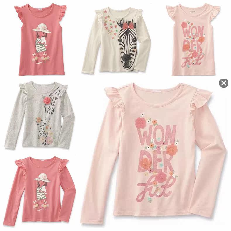 清仓 外贸春夏长袖无袖女童婴儿小花贴布上衣T恤打底,童装/婴儿装/亲子装,T恤,淘宝优惠券,粉丝福利购,淘宝优惠卷