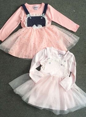 春秋女童花边纱裙打底衫