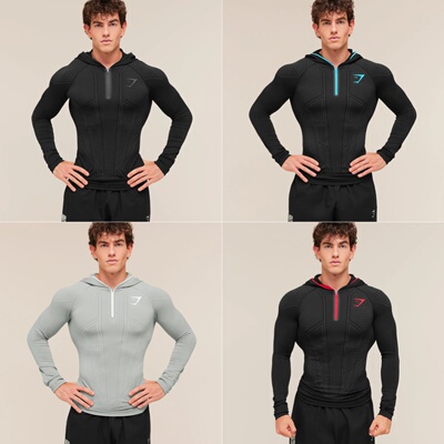 正品代购 GYMSHARK 超级英雄ONYX V1卫衣健身衣紧身运动训练长袖