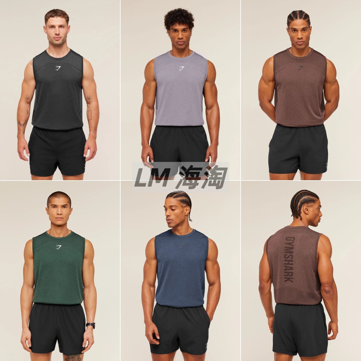 正品代购GYMSHARK Lightweight 健身无袖运动无缝背心跑步T恤
