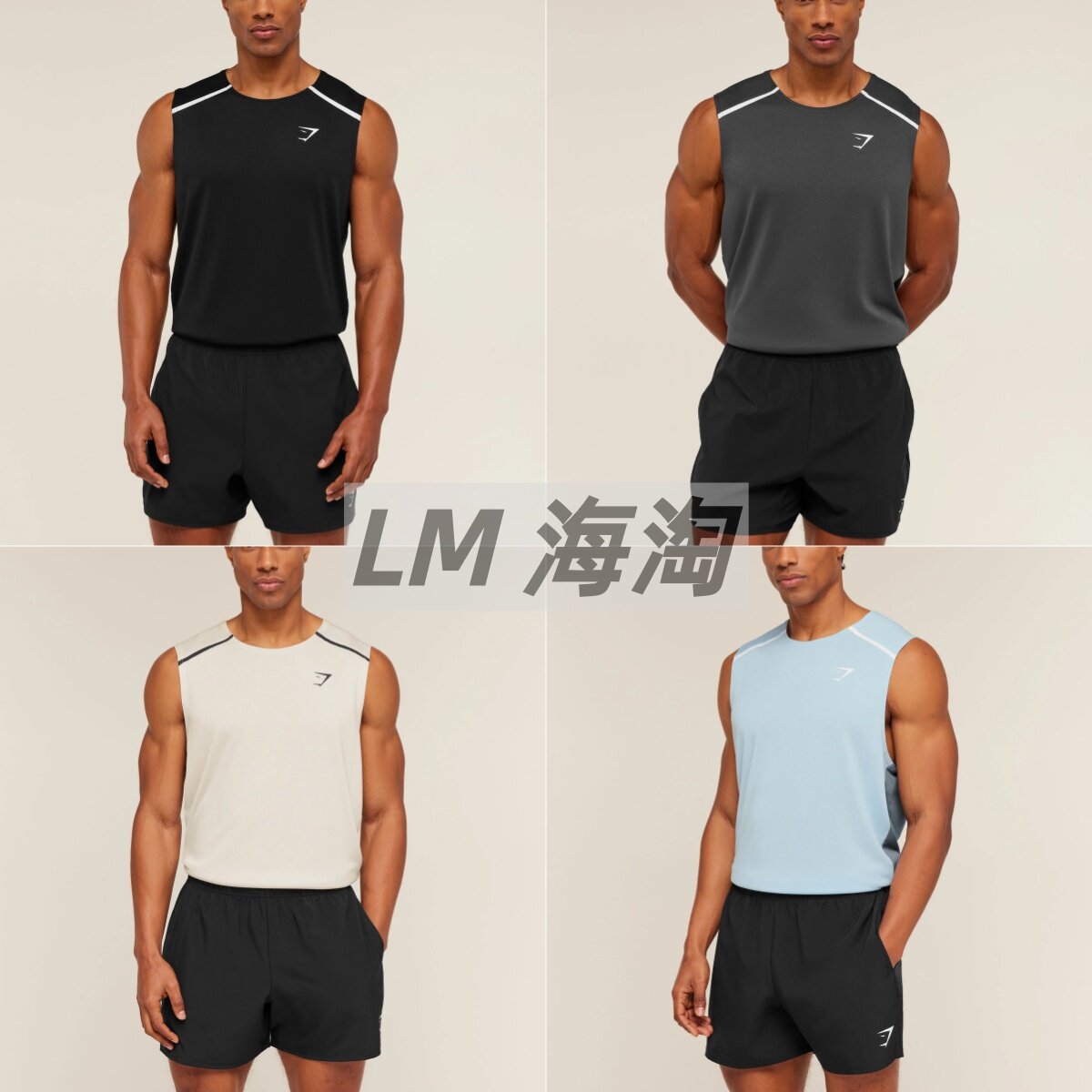 正品代购GYMSHARK Arrival男士无袖T恤健身运动速干透气训练背心