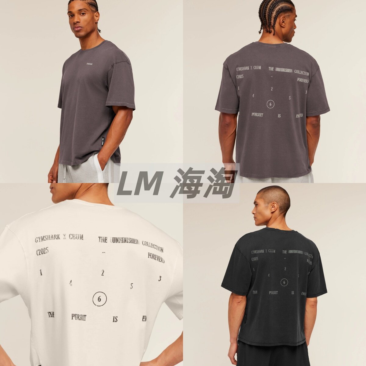 正品代购GYMSHARK CBUM联名健身百搭舒适运动透气宽松短袖T恤