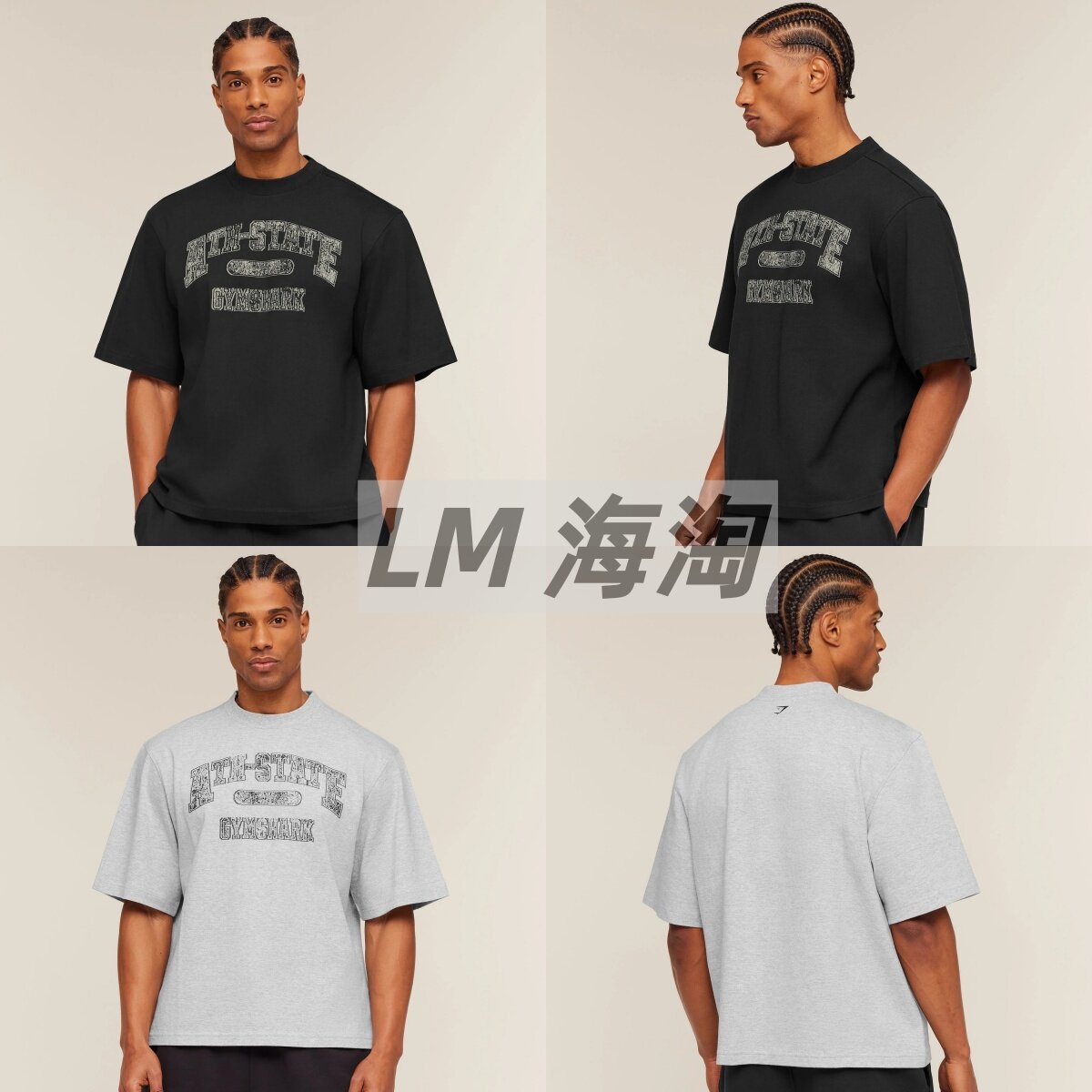 正品代购GYMSHARK Ath-State 健身运动短袖男宽松休闲纯棉短袖T恤