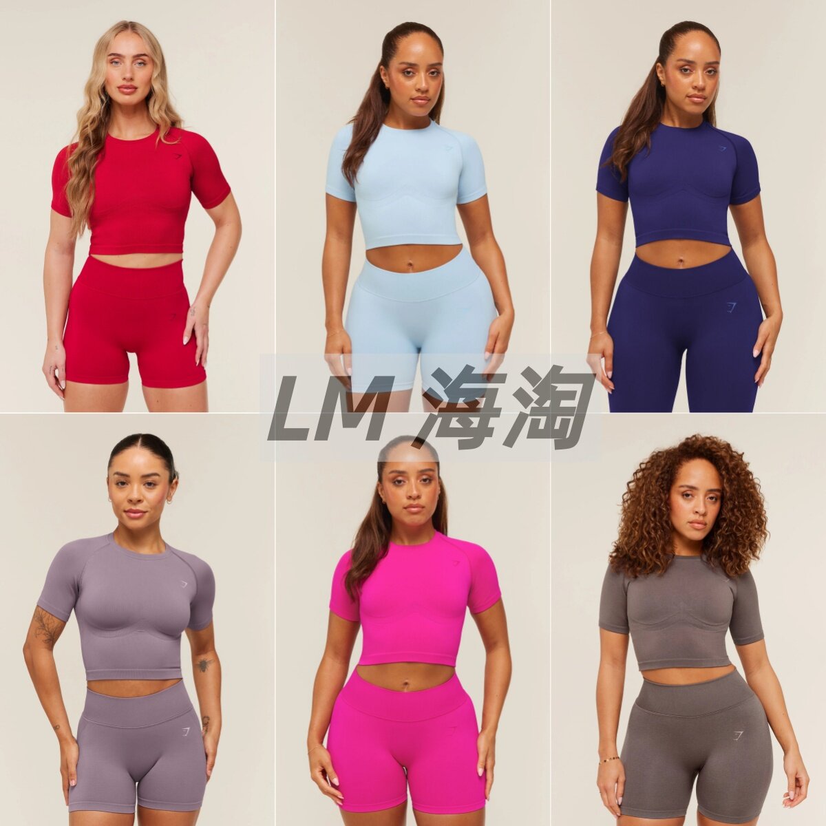 正品代购GYMSHARK Lift seamless运动无缝紧身短袖女短款健身上衣图片