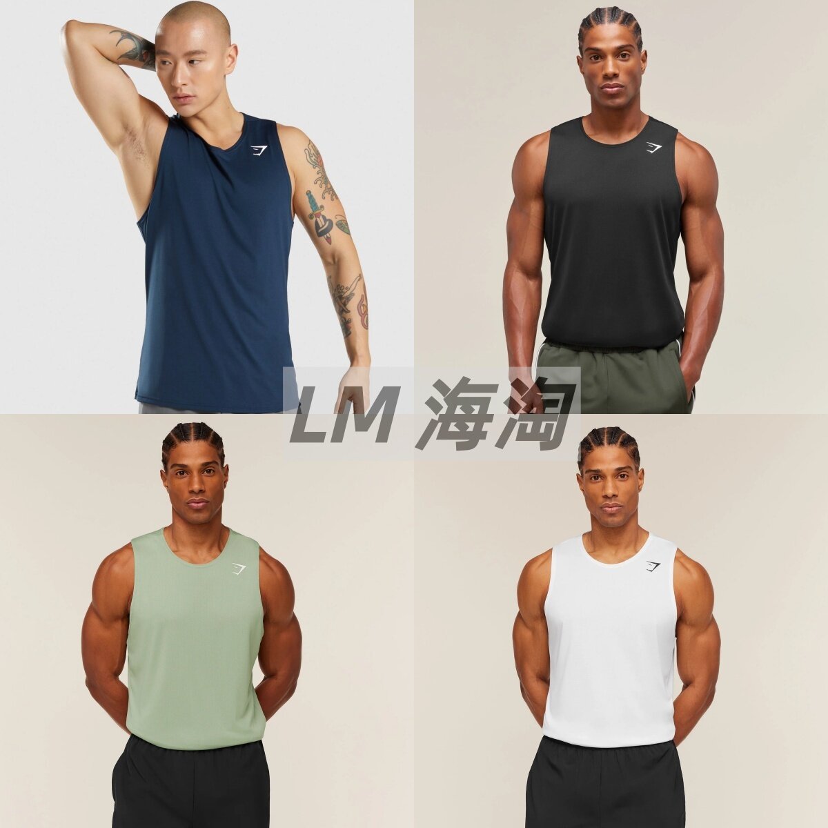 正品代购GYMSHARK Arrival Tank 健身速干运动背心男上衣无袖T恤