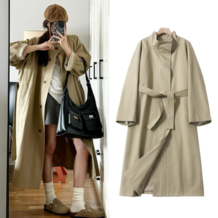 英伦风垂感宽松显瘦风衣外套女长款 都市浪漫 休闲大衣 WORKS FBB