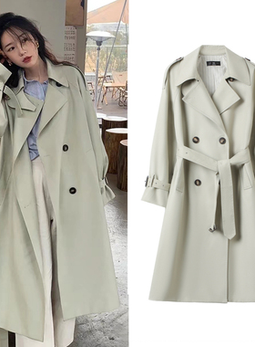 FBB WORKS VEGA同款风衣女中长高级感炸街小个子英伦风外套春秋