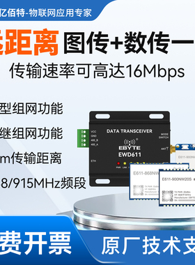 数传图传一体模块868/915MHz无线串口透传多发一收星型组网无人机