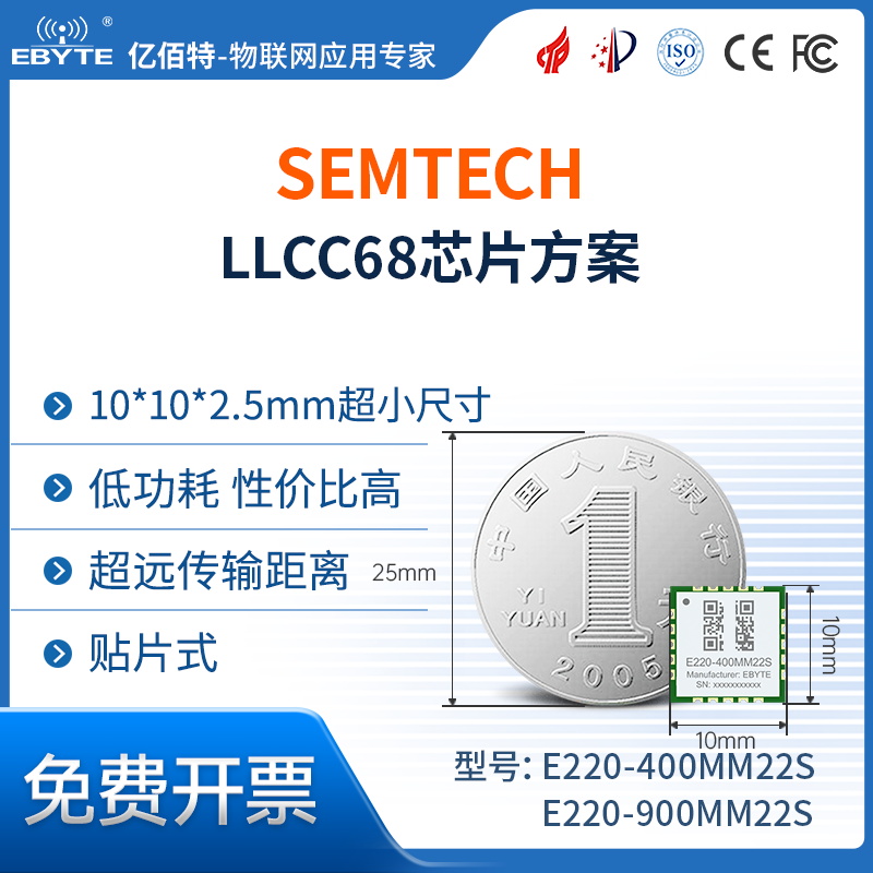 lora无线射频模块LLCC68芯片远距离低功耗433M\470M硬件二次开发-封面