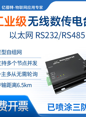 433MHz无线自组网透明传输 串口RS485/232 以太网 RJ45工业级三防