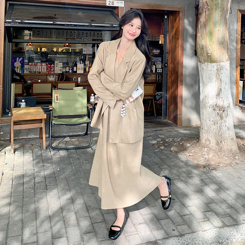 []2026秋装时尚西装吊带连衣裙两件套套装C62-p155K218,女装套装/套裙,2C332